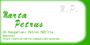 marta petrus business card